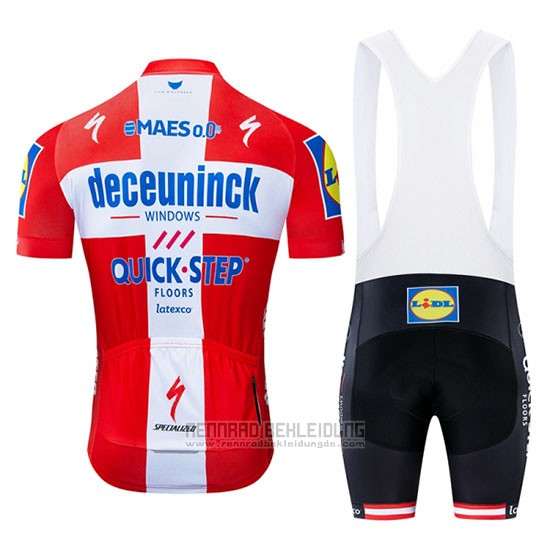 2019 Fahrradbekleidung Deceuninck Quick Step Champion Schweiz Trikot Kurzarm und Tragerhose
